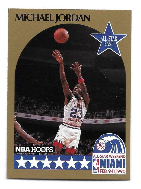 1990-91 Hoops Michael Jordan All Star Card #5 - Basketball Cards