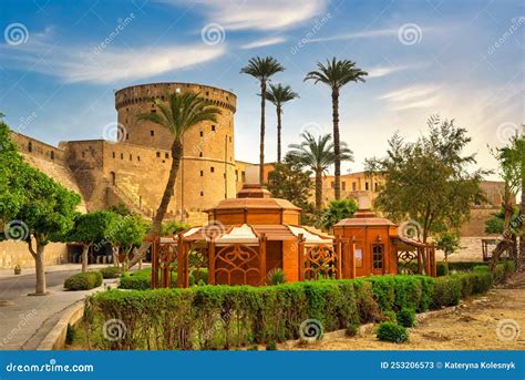 Cairo Citadel at sunrise stock image. Image of building - 253206573