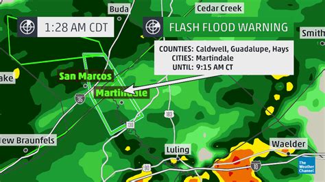 URGENT: Flash flood EMERGENCY for San Marcos and Martindale, TX as unprecedented flood flows ...