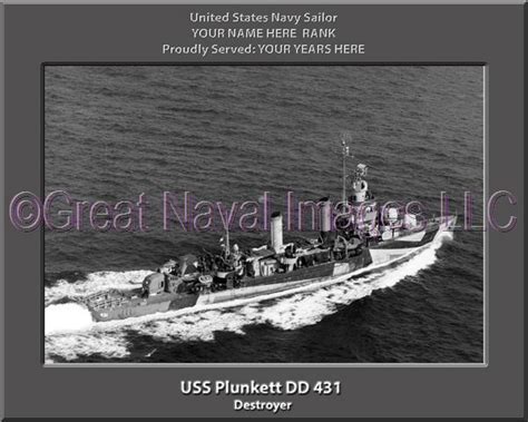 USS Plunkett DD 431 : Personalized Navy Ship Photo 2 ⋆ Personalized US Navy Ship Prints on Canvas