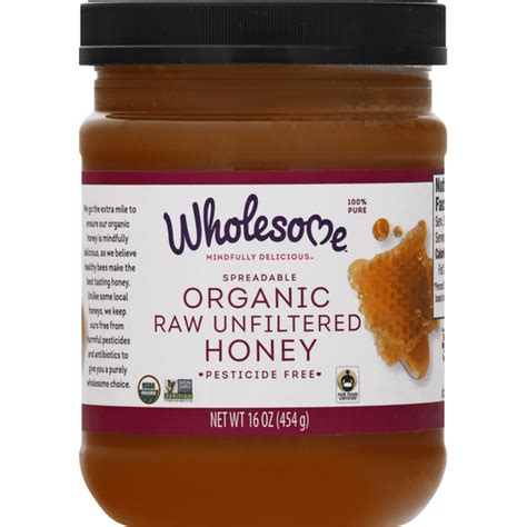 Wholesome Honey, Organic, Raw Unfiltered, Spreadable (16 oz) - Instacart