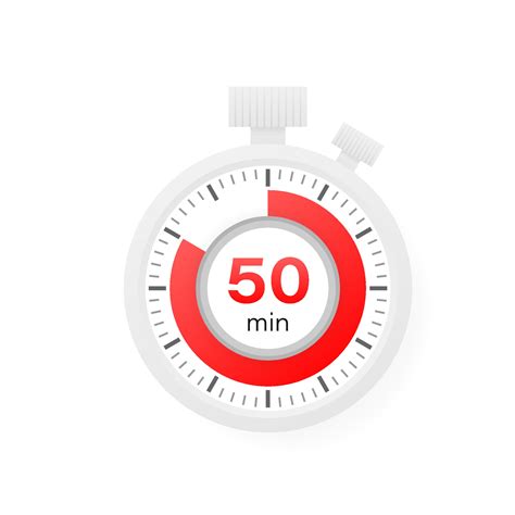 The 50 minutes timer. Stopwatch icon in flat style. 27634802 Vector Art ...