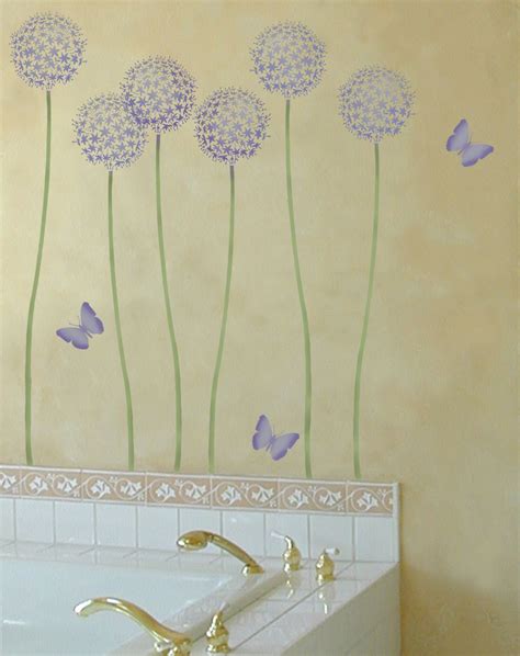 FLOWER STENCIL Allium Gladiator Reusable Wall Stencils - Stencils