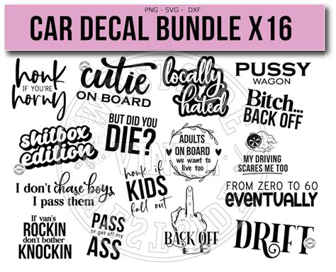 SVG BUNDLE X16 Svg Bundle Car Decals Car Decal Svg Files Svg Files Car ...