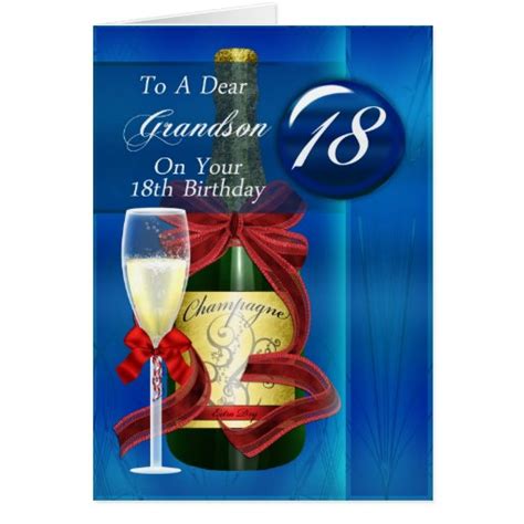 18th Birthday Grandson Modern Card | Zazzle