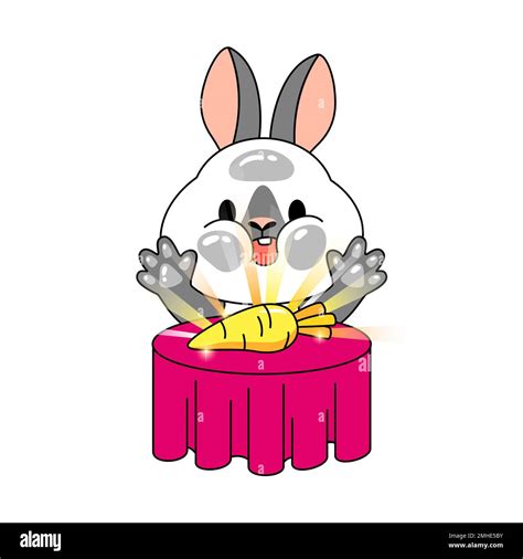 cute emoji rabbit character gold carrot Stock Photo - Alamy