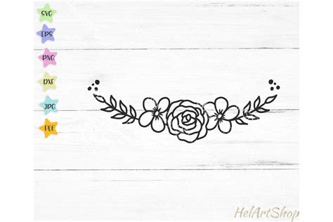 Flower border svg, floral swag svg, Flowers svg, floral svg (558289) | SVGs | Design Bundles ...