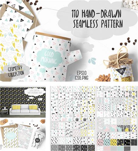 Hand drawn geometric patterns set | Free download