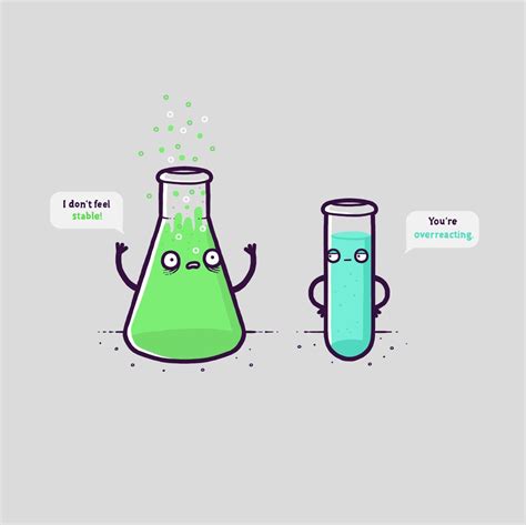 B&A"Overreacting" Funny Chemistry Beaker Chemicals"Don't Feel Stable" - Vinyl Sticker ...