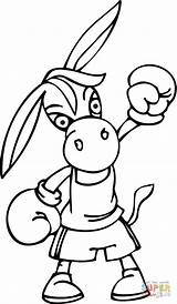 Democrat Donkey Wearing Boxing Gloves coloring Page  Free Printable sketch template