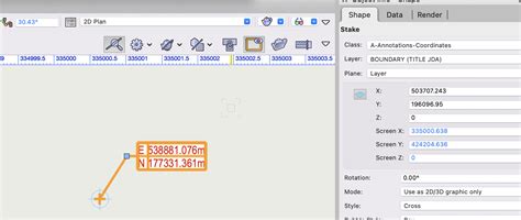 Stake object Easting & Northing coordinates don't match XY - Troubleshooting - Vectorworks ...