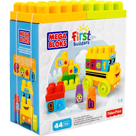 MEGA BLOKS First Builders ABC Spell School Bus Activity Blocks Playset ...