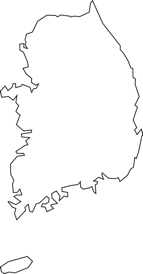 Korea map island outline. 16773173 Vector Art at Vecteezy