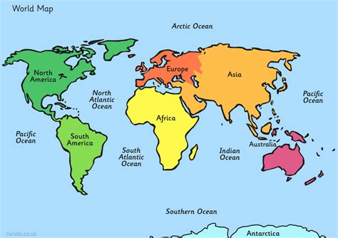 World Map Continent Wise