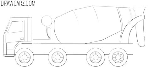 How to Draw a Concrete Truck