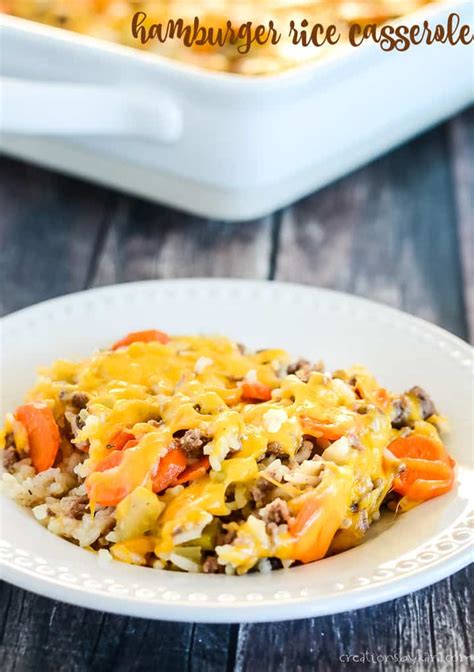 Cheesy Hamburger Rice Casserole - Creations by Kara