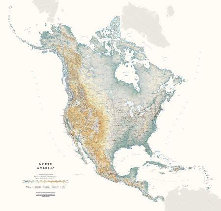 Elevation Map Of North America - Large World Map