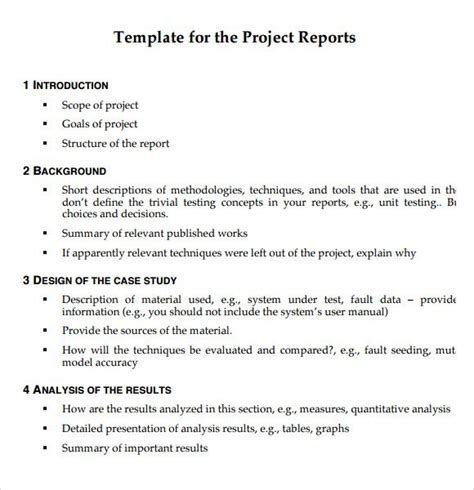 Formidable How To Write Project Report Example Do A Qa