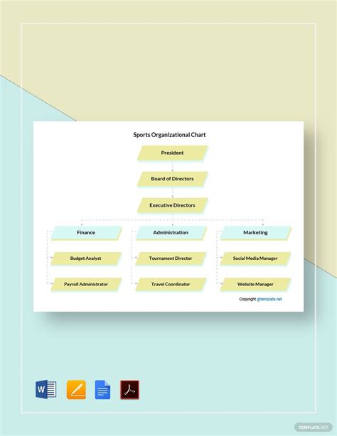 Sports Club Organizational Chart Template in Google Docs, Pages, PDF, Word - Download | Template.net