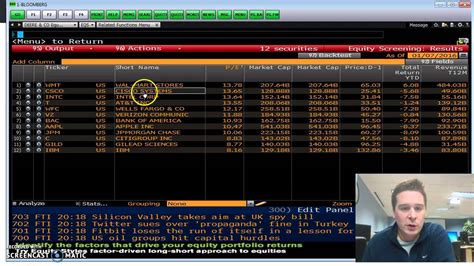 Bloomberg Terminal Equity Screen: EQS Screen - YouTube