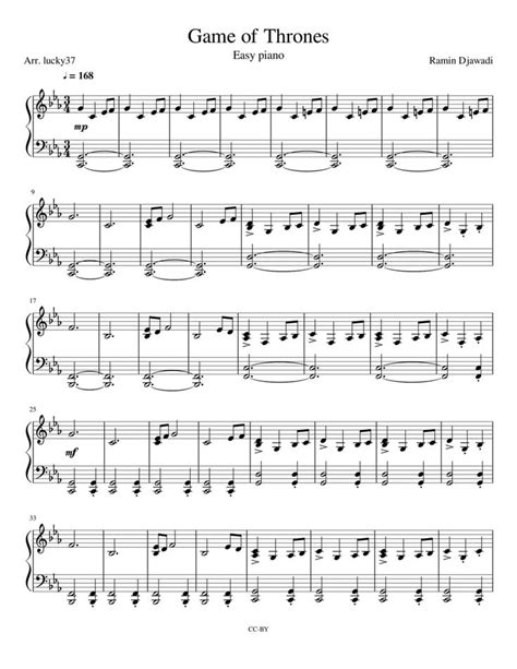 Partitura Para Piano "Juego De Tronos" | Game Of Thrones | Partituras, Piano partituras, Juegos ...