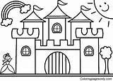 Castle For Children Coloring Page  Free Printable Pages sketch template