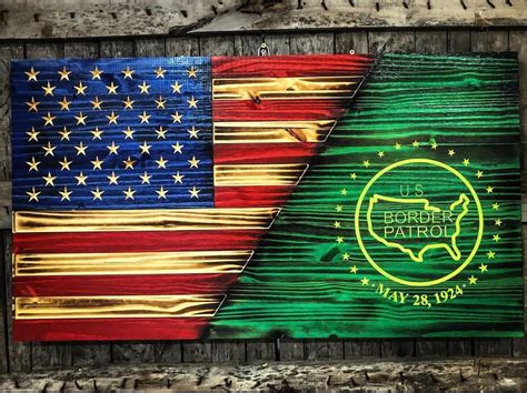 Carved US Border Patrol American Flag - Etsy