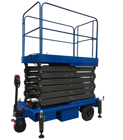 12 Meters High Mobile Scissor Lift Work Platform 500Kg Loading Capacity Long Work Times