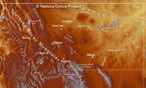 Montana Mountain Ranges Map - San Antonio Map