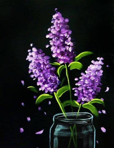 Lilac Bouquet | Black canvas paintings, Simple acrylic paintings, Canvas art painting