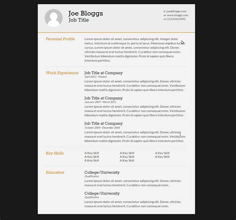 Get Cv Website Template Free PNG