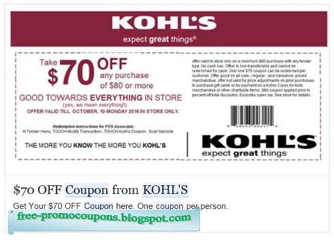 Printable Coupons 2018: Kohls Coupons