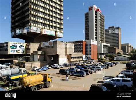 ZAMBIA Lusaka city center, business tower at Cairo Road Stock Photo - Alamy