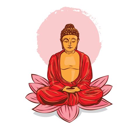 Buddha On Lotus 7626865 Vector Art at Vecteezy