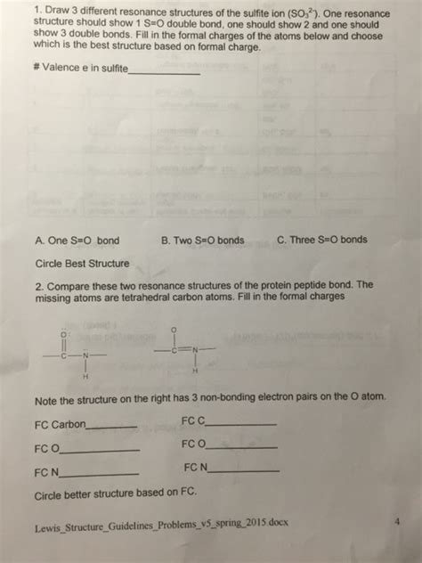 Draw 3 different resonance structures of the sulfite | Chegg.com