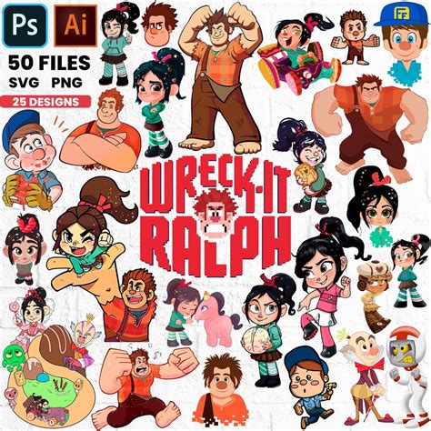 25 Clipart Wreck-It Ralph Collection Svg Package Png Jpg | Etsy