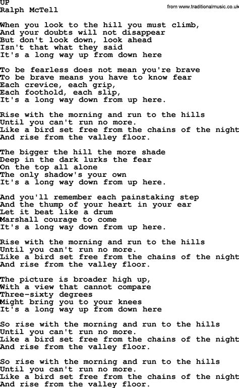 Up.txt - by Ralph McTell lyrics and chords