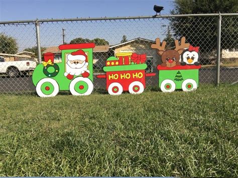 Hand Painted Christmas Train Yard Art - Etsy | Christmas yard art, Christmas yard, Christmas train