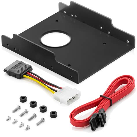 deleyCON Mounting Bracket for 2.5" Hard Drive SSD Adapter Mounting Frame from 3.5" - Hard ...