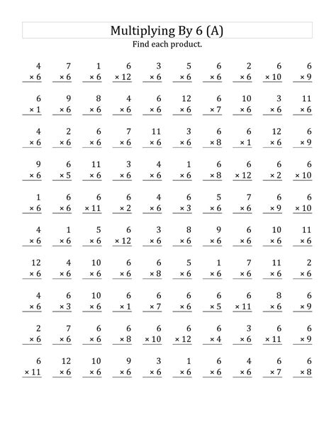 6 Times Table Worksheets | Activity Shelter