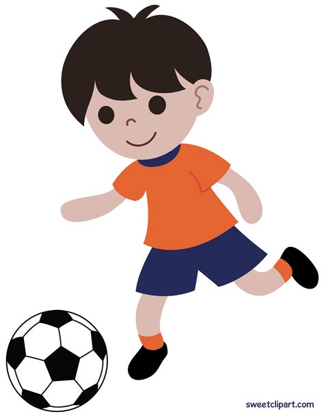 Boy Playing Soccer Clip Art - Free Clip Art