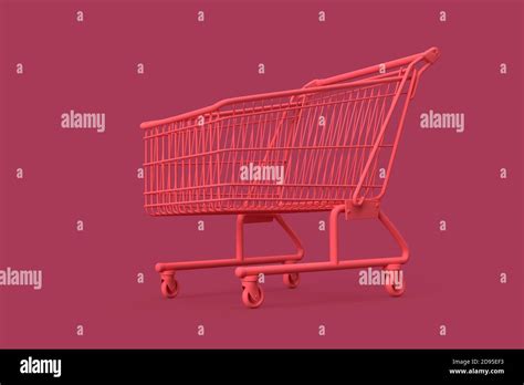 Minimalistic illustration of shopping cart on purple background Stock ...