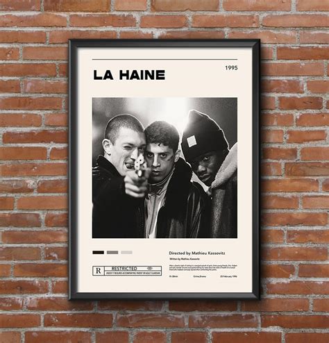 La Haine Movie Poster- Retro Movie Poster Art, Home Cinema, Vintage Film Poster, Classic Movie ...