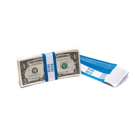 Blue Barred $100 Currency Bands | Carousel Checks