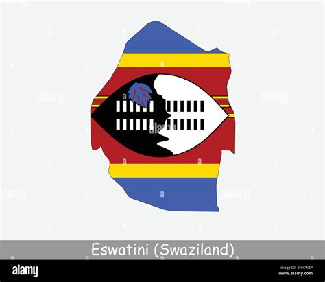 Eswatini Swaziland Flag Map. Map of the Kingdom of Eswatini with the ...