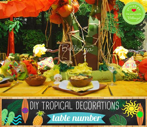 DIY Tropical Party Decorations from Centerpieces to Place Cards