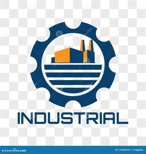 Industrial Logo Isolated on Transparent Background. Vector Illustration ...