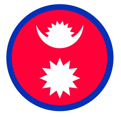 Flag of Nepal in circle clipart | Clipart Nepal