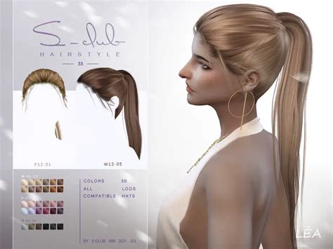 Ponytail hairstyle by S-Club ~ The Sims Resource - Sims 4 Hairs