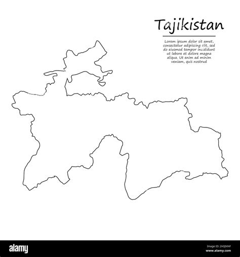 Tajikistan map vector Black and White Stock Photos & Images - Alamy